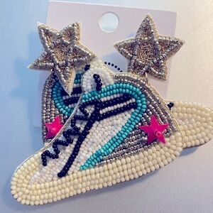 Sneakers + Stars Seedbead Earrings NWT